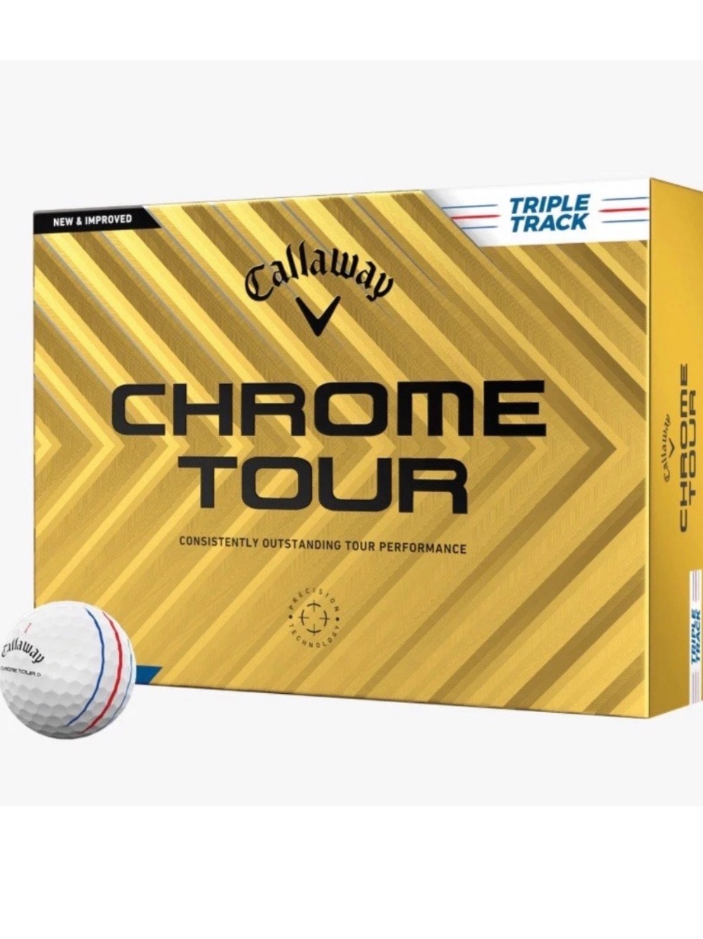 Callaway Chrome Tour Golf Balls - Gold and Black Packaging